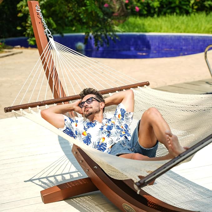 Lazy Daze Hammocks 10.5 FT Double 2 Person Caribbean Rope Hammock, Hand Woven - Image 9