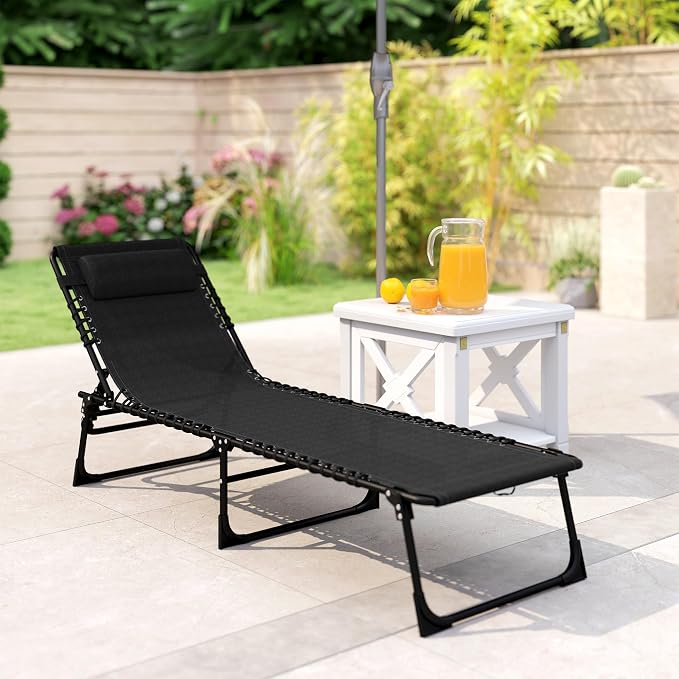 Outsunny Folding Chaise Lounge Chair, Patio Sun Tanning Chair, Outdoor Chaise - Image 7