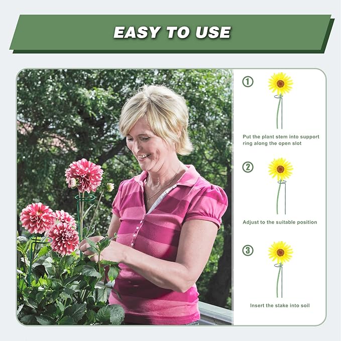 Joyhalo 12 Pack Plant Support Stakes 24 Inch, Plant Stakes, Flower Stakes - Image 4
