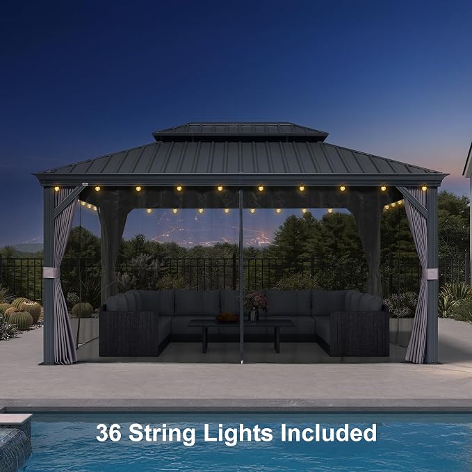 PURPLE LEAF 11' X 15' Hardtop Gazebo - Image 2