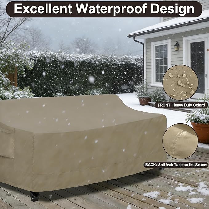 PureFit Outdoor Couch Cover Waterproof Patio Sofa Furniture Covers, 3-Seater - Image 4