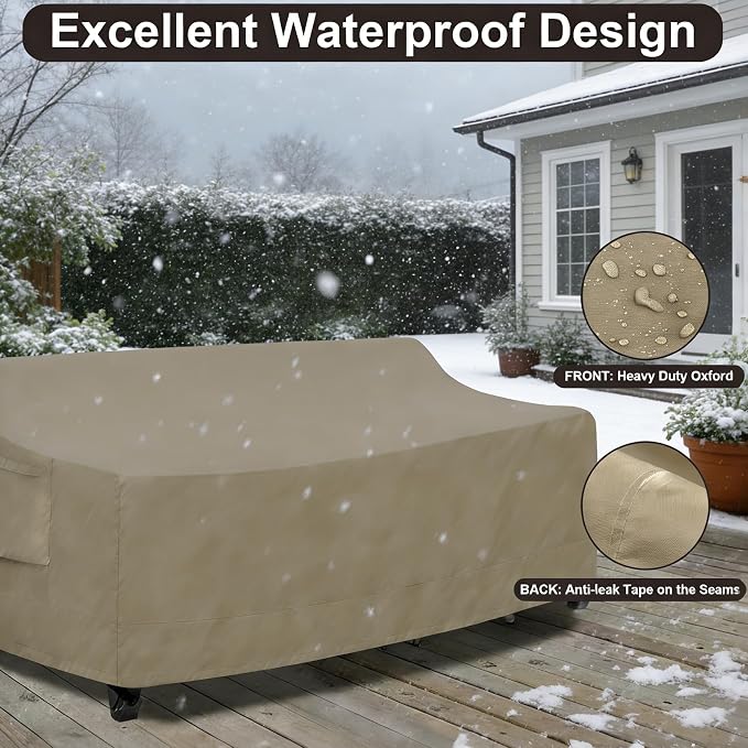 PureFit Outdoor Couch Cover Waterproof Patio Sofa Furniture Covers, 3-Seater - Image 4