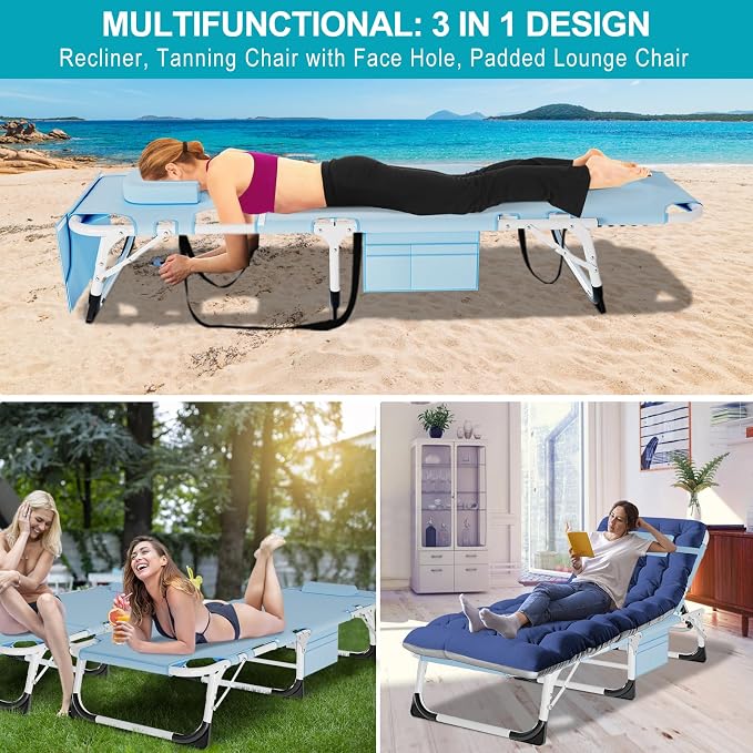 ABORON 3 in 1 Sun Tanning Chair Oversized - Image 3