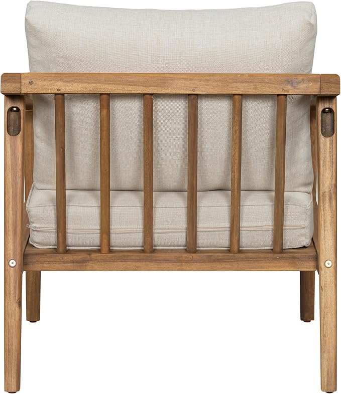 Christopher Knight Home Set of 2 Leland Patio Furniture Acacia Wood Club Chairs - Image 9