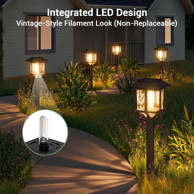 XMCOSY+ Solar Pathway Lights Outdoor, 2-Tone LED Waterproof Garden Outdoor - Image 4