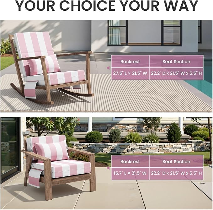 Crestlive Foldable Outdoor Chaise Lounge Cushions - Image 6