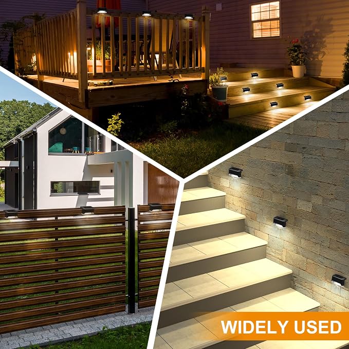 Geelin 32 Pcs Solar Deck Lights Outdoor, Waterproof LED Solar Step Fence Lights - Image 7