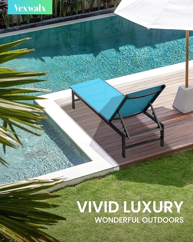 Outdoor Lounge Chair for Pool, Aluminum Chaise Lounge Chairs - Image 2