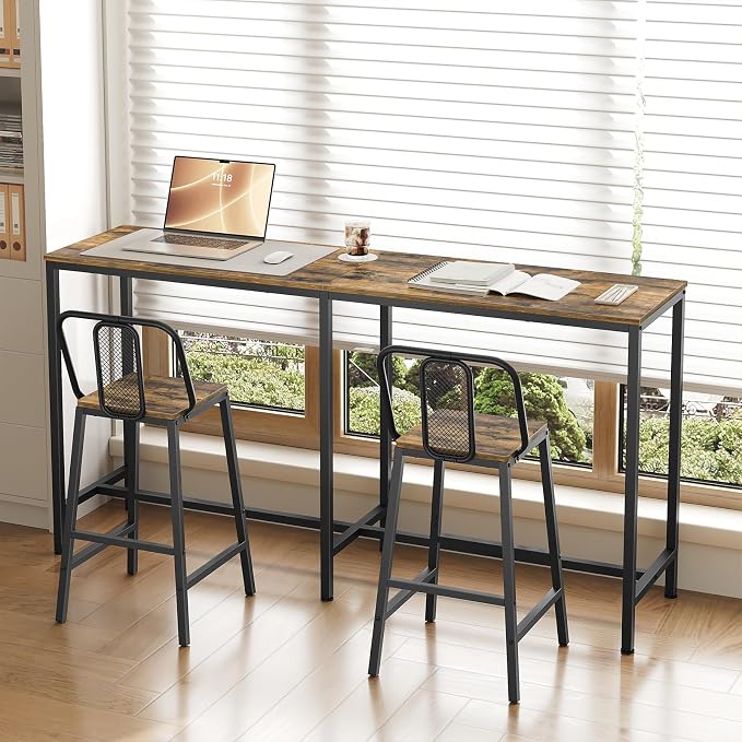 63" Long Bar Table, Counter Bar Height Table, High Top Table, Rectangular Bar - Image 2