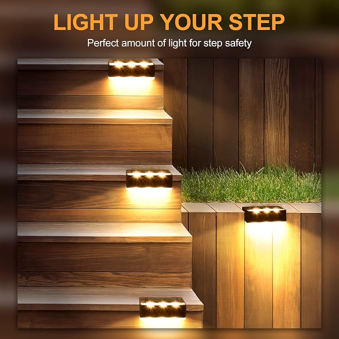 SOLPEX Solar Fence Lights, 6 LEDs Solar Lights Outdoor Waterproof Solar Powered - Image 9