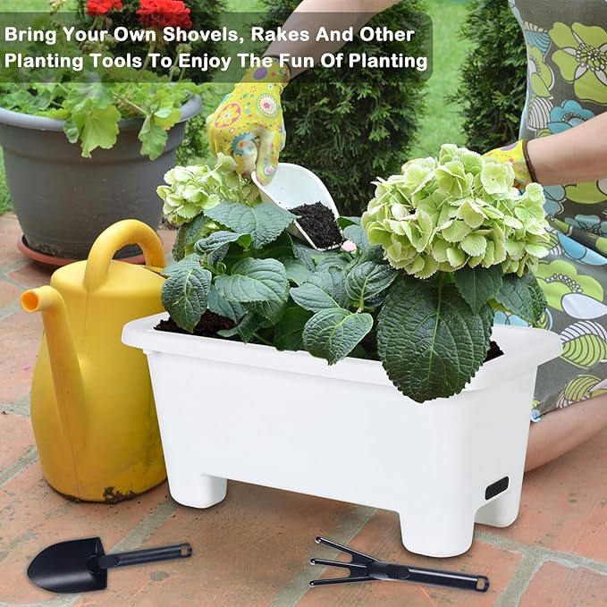 Self-Watering Rectangle Planter Boxes 8-Pack, 15.7-Inch Window Box Planter - Image 7