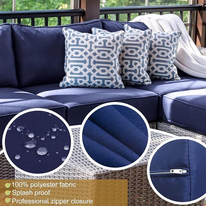 14 Piece Outdoor Patio Cushion Cover Replacement, Waterproof Patio Cushion - Image 4