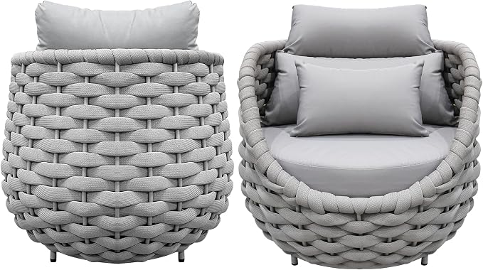 TWT 6 Pieces Patio Sofas, All-Weather Teslin Rope Balcony Furniture - Image 6