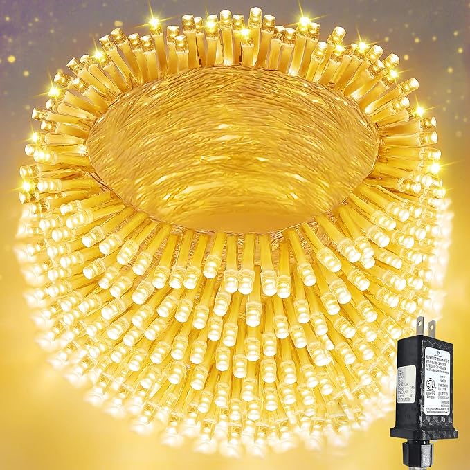 Super-Long 180FT 500 LED Christmas String Lights Indoor Outdoor, 13 Modes Warm by SANJICHA
