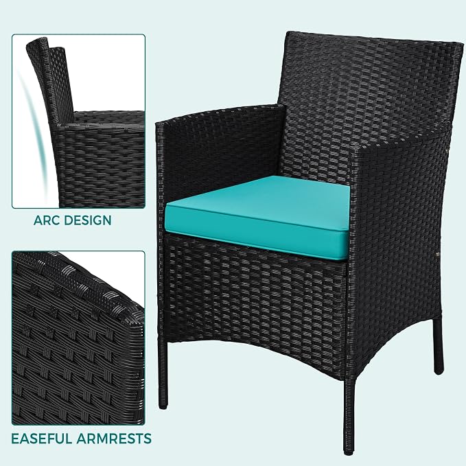 Yaheetech 3 Pieces Patio Porch Furniture Set, Outdoor PE Rattan Wicker - Image 5