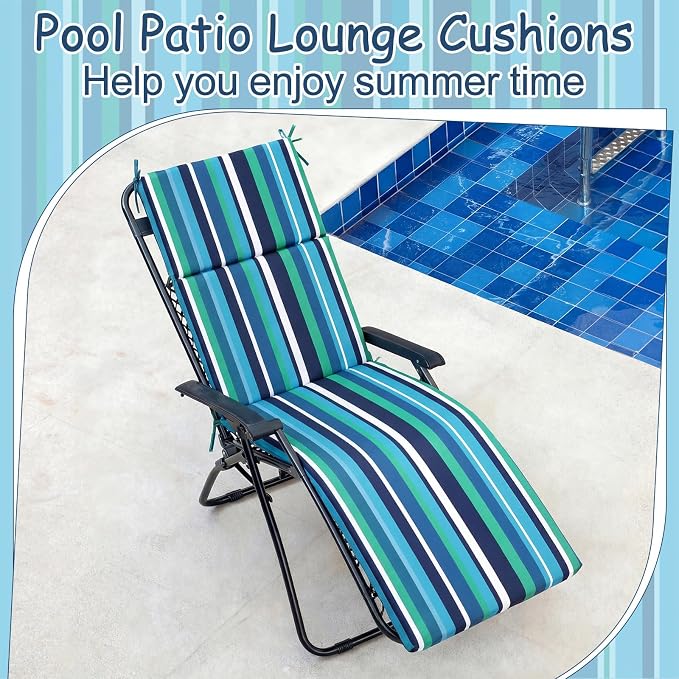 2 Pcs Indoor Outdoor Chaise Lounge Cushions Sponge Bench Outdoor Furniture - Image 5