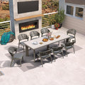 PURPLE LEAF 8-Piece Patio Dining Set Outdoor Furniture Rectangular Table and by PURPLELEAF