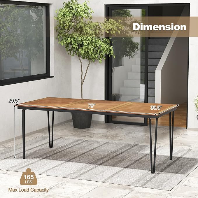 Tangkula 79 Inch Outdoor Dining Table - Image 7