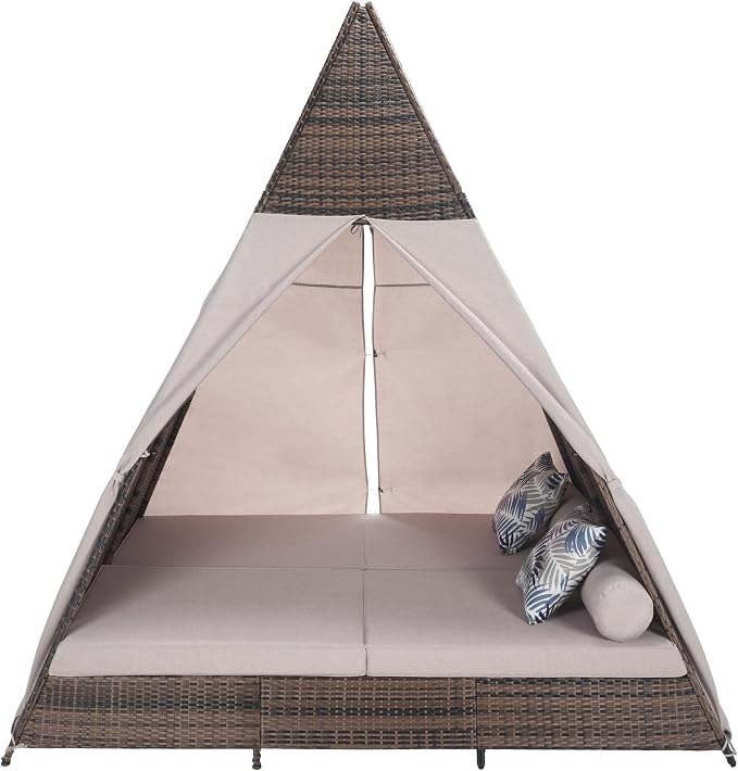SAFAVIEH Outdoor Patio Furniture Collection – Bongo Grey & Light Grey Wicker by SAFAVIEH