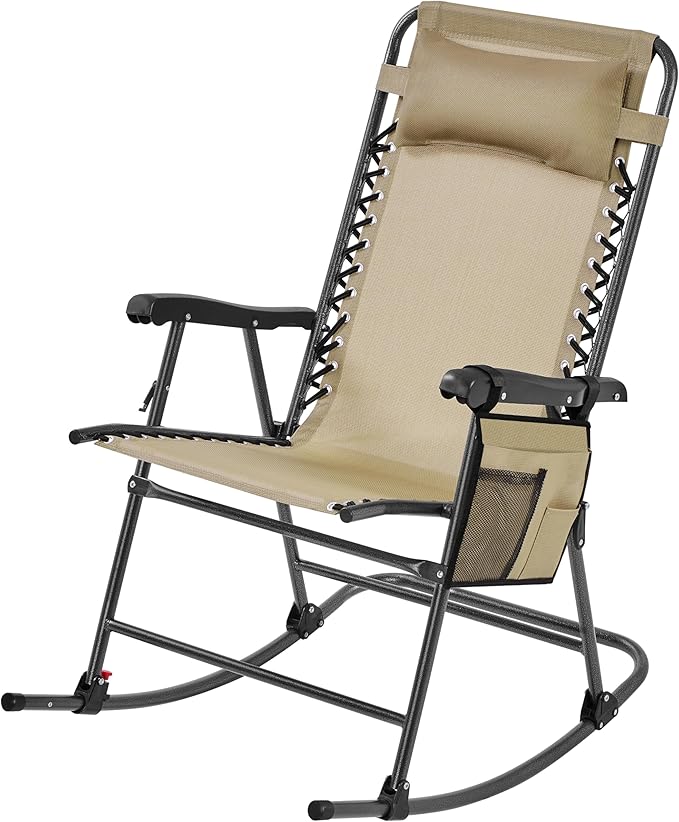 Yaheetech 26in Rocking Chair Outdoor Zero Gravity Folding Chairs Rocking Chairs by Yaheetech