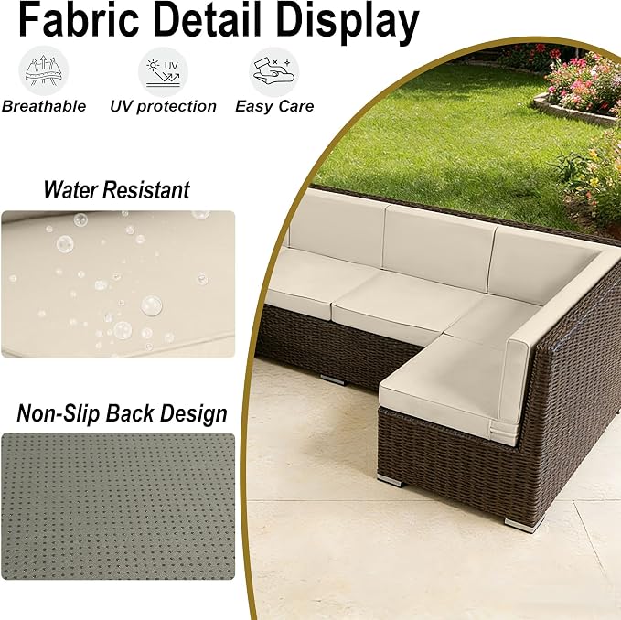 Outdoor Replacement Cushions for Patio Furniture, Splash-Resistant and - Image 5