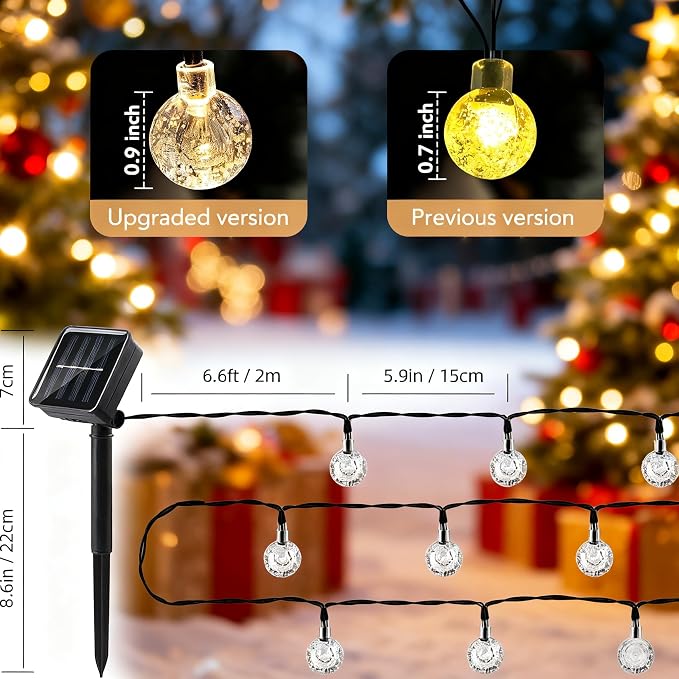 Solar String Lights Outdoor Waterproof IP65 9.3 Feet Patio Lights - Image 2