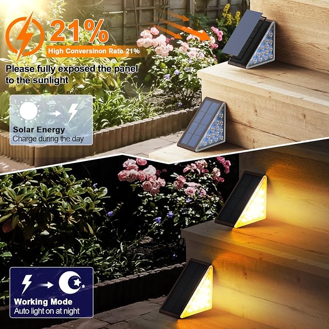 Solar Step Lights for Outside Waterproof IP67, Outdoor Stair Light 6 Pack - Image 3