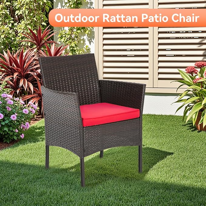FDW Patio Furniture Set PE Rattan Patio Set Wicker Outdoor Furniture Bistro Set - Image 5