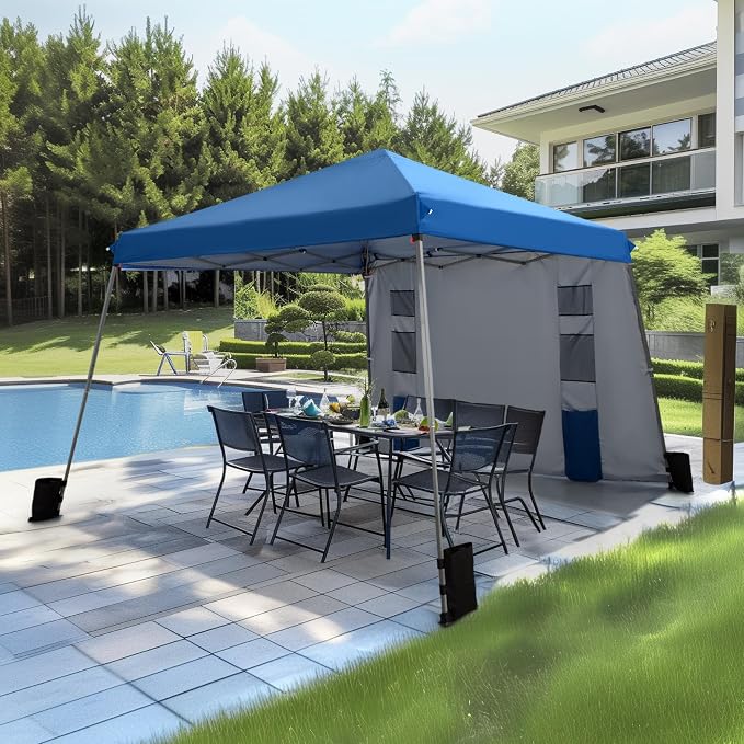 PHI VILLA Canopy with One Sidewalls, Angled Leg 12 x 12 UV Block Sun Shade - Image 5