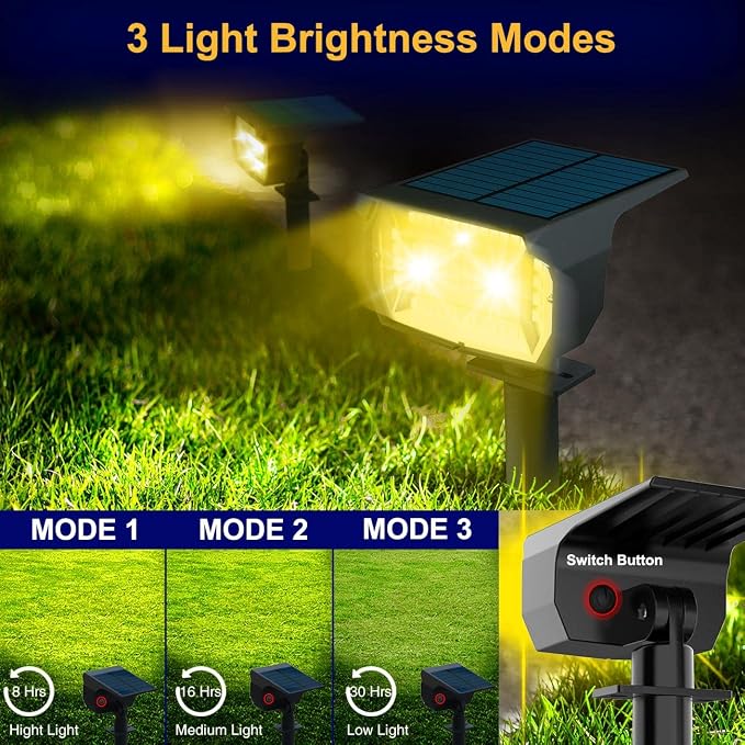 LOTMOS Solar Spot Lights Outdoor Waterproof IP67, 10 Pack Landscape Spotlights - Image 3