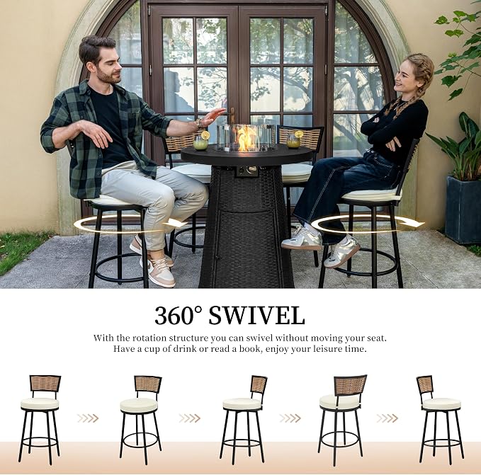 PIZZELLO 5-Piece Patio Swivel Bar Set - Image 5