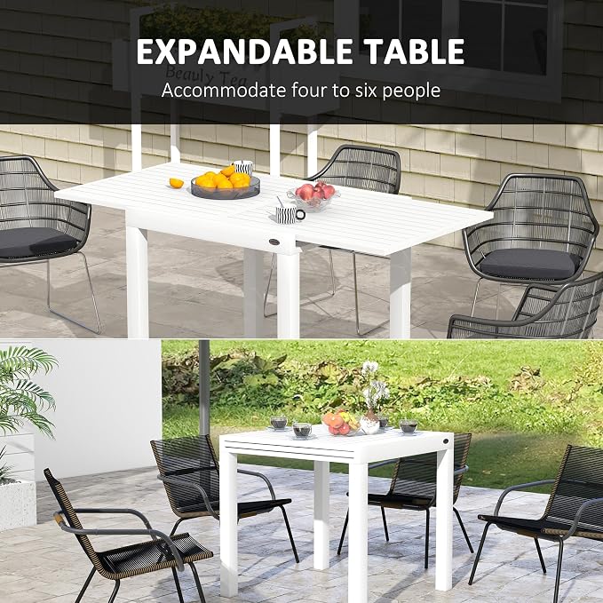 Outsunny Expandable Patio Dining Table - Image 4