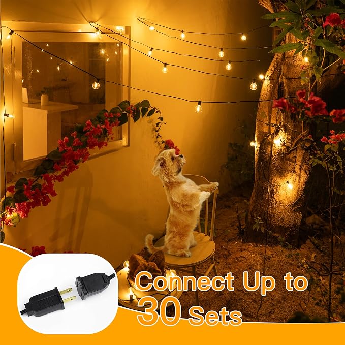 Ollny 25FT Outdoor String Lights, Waterproof Connectable Shatterproof Outside - Image 4