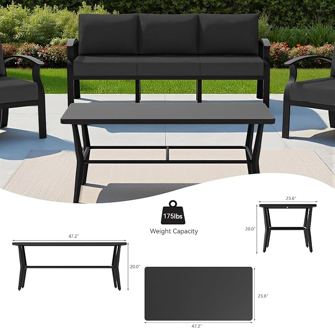 Kullavik Aluminum Patio Furniture Set - Image 5