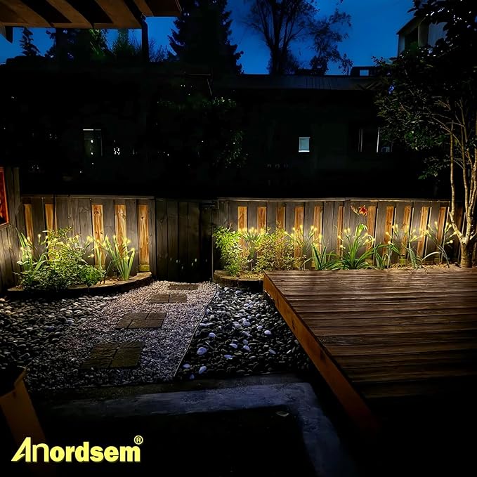 Anordsem Solar Garden Lights Outdoor: 8 Removable PVC Water Drop Light Head 4 - Image 7