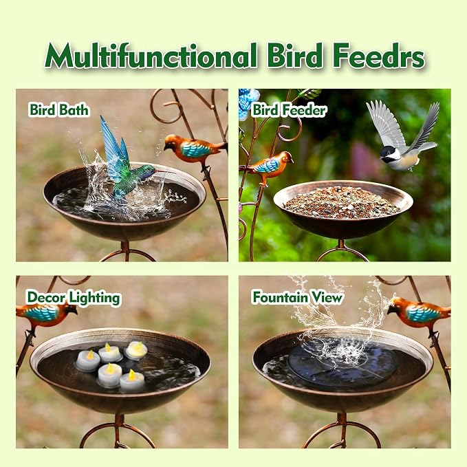 57" Height Metal Bird Bath - Image 5
