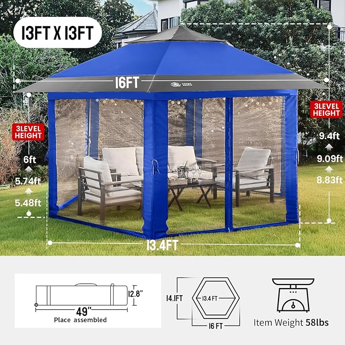 CROWN SHADES 13x13 Pop Up Gazebo - Image 6