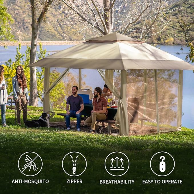 CROWN SHADES Gazebo Mosquito Net - Image 4