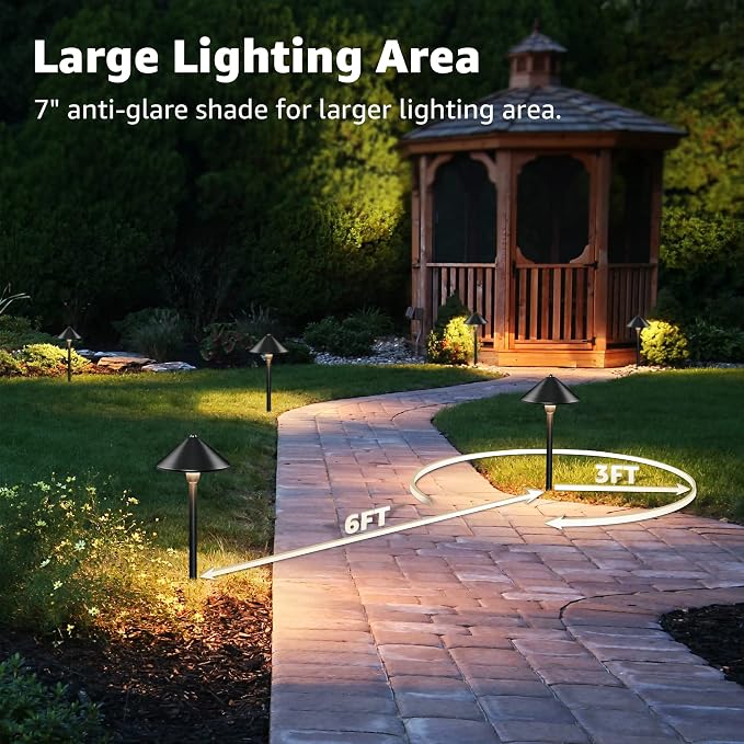 SUNVIE LED Low Voltage Pathway Lights 3W 3000K Pathway Lighting 12-24V Low - Image 4