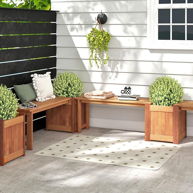 Giantex Set of 2 Outdoor Bench - Image 2