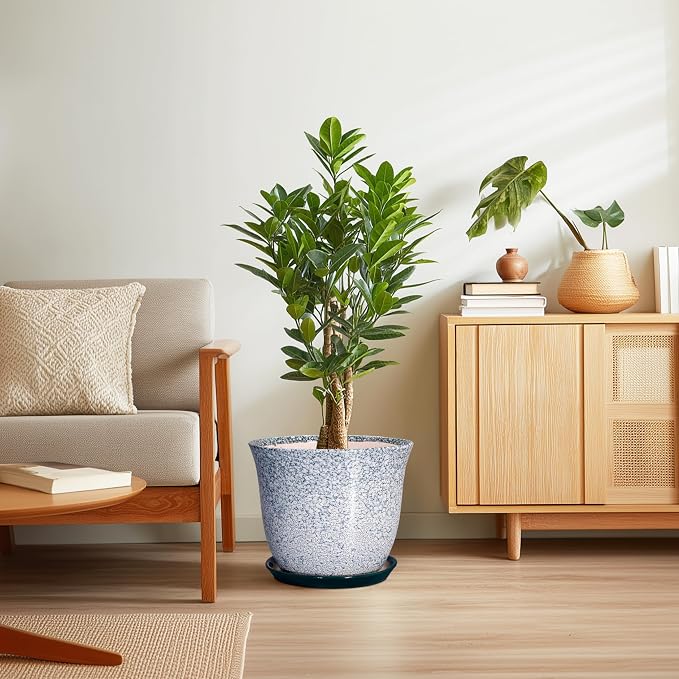 12 Inch Pot for Plants- Ceramic Planter Indoor Outdoor, Round Large Plant Pots - Image 7