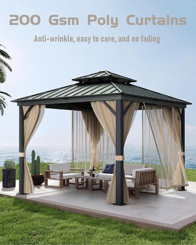 GarveeLife 10 ft x10 ft Hardtop Gazebo - Image 3