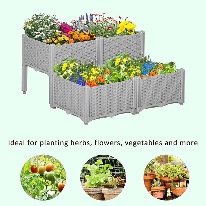 Outsunny 4 Piece Raised Garden Bed - Image 6