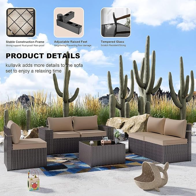 Kullavik 13PCS Outdoor Patio Furniture Set - Image 6