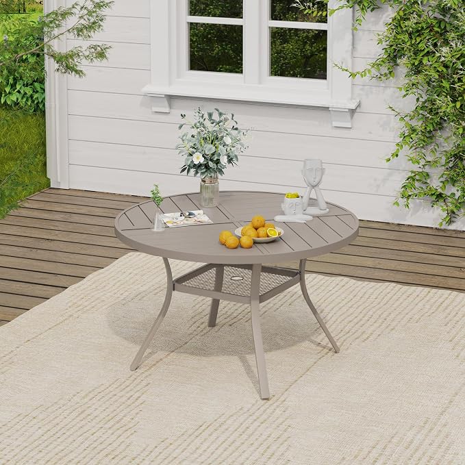 VICLLAX 40.6" Round Outdoor Table, Patio Dining Table - Image 2