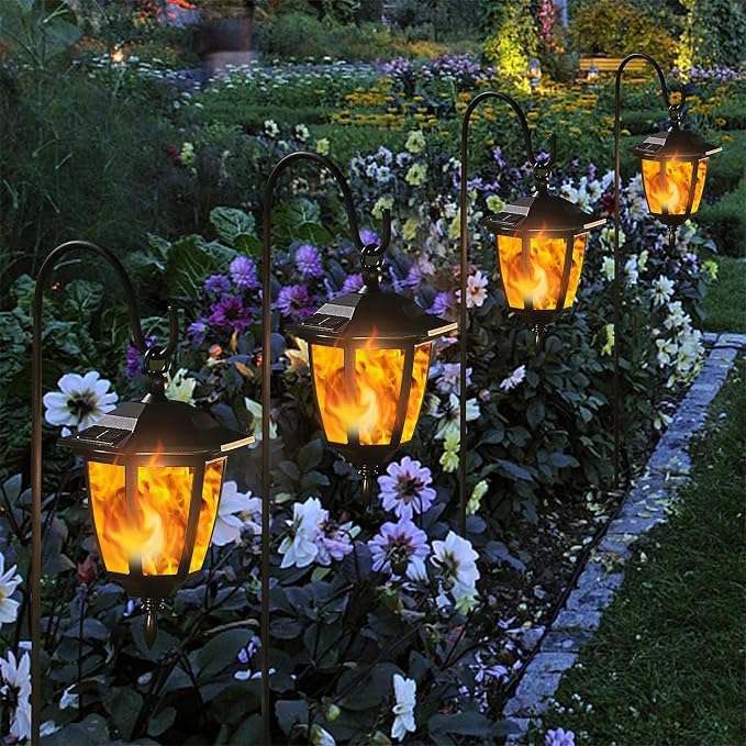 Dynaming 6 Pack Solar Flame Hanging Lights Outdoor, Halloween Solar Flickering - Image 7