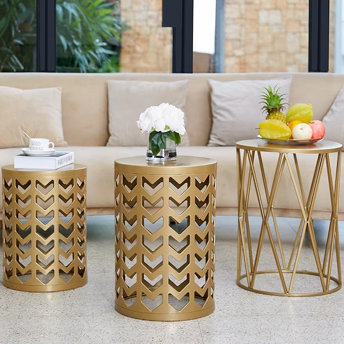 Y&M Nesting Side Table, Outdoor Decorative Garden Stool - Image 5