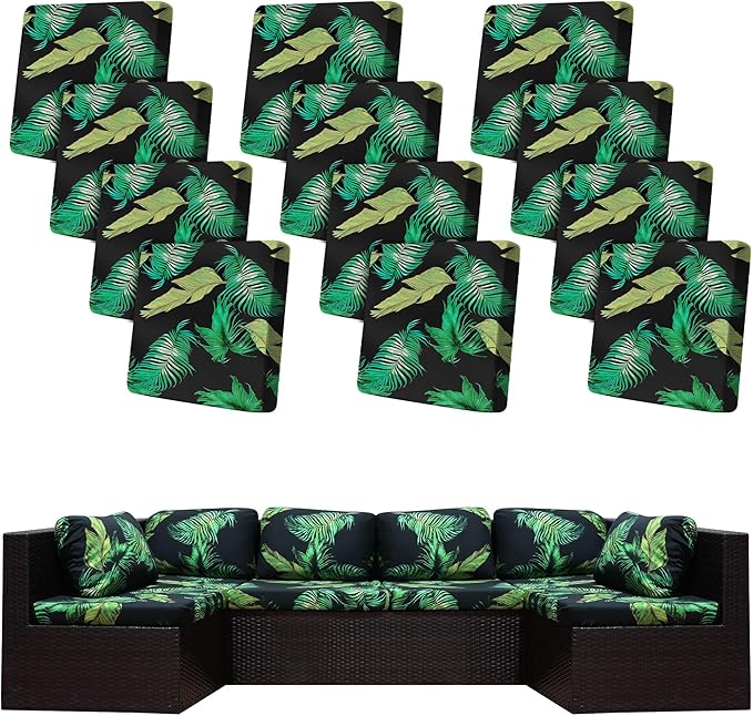 12Pcs Stretch Patio Cushion Covers, Outdoor Couch Covers Replacement, Outdoor by BIETYONE