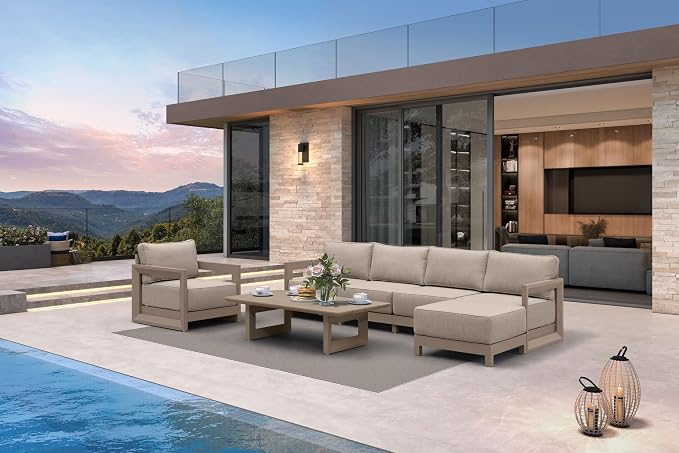PURPLE LEAF Patio Furniture Set Open-End Outdoor Couch by Unknown
