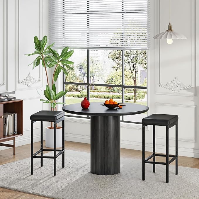 HOOBRO Bar Stools, 24.8-Inch Height Stools, Breakfast Bar Stools, Kitchen Stools - Image 2